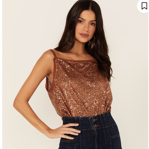 Free People Shimmer & Shine Bodysuit in Sunset Sequins New With Tags Size XS - Picture 5 of 12